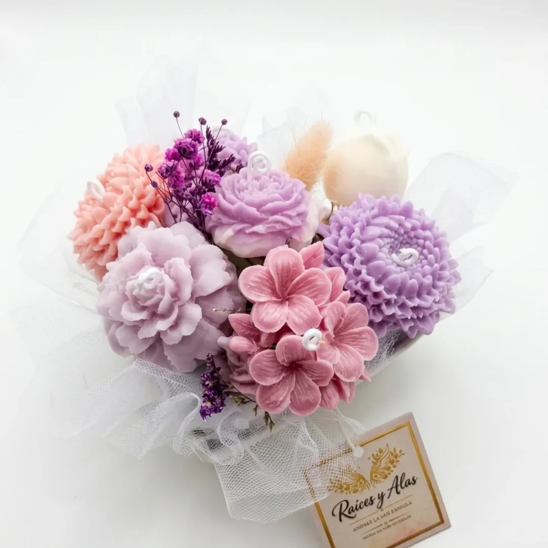 Ramo Caricia del Alma — flores de vela artesanal