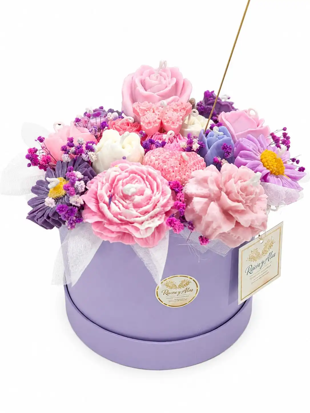 Ejemplo de ramo de velas personalizado — Raíces y Alas