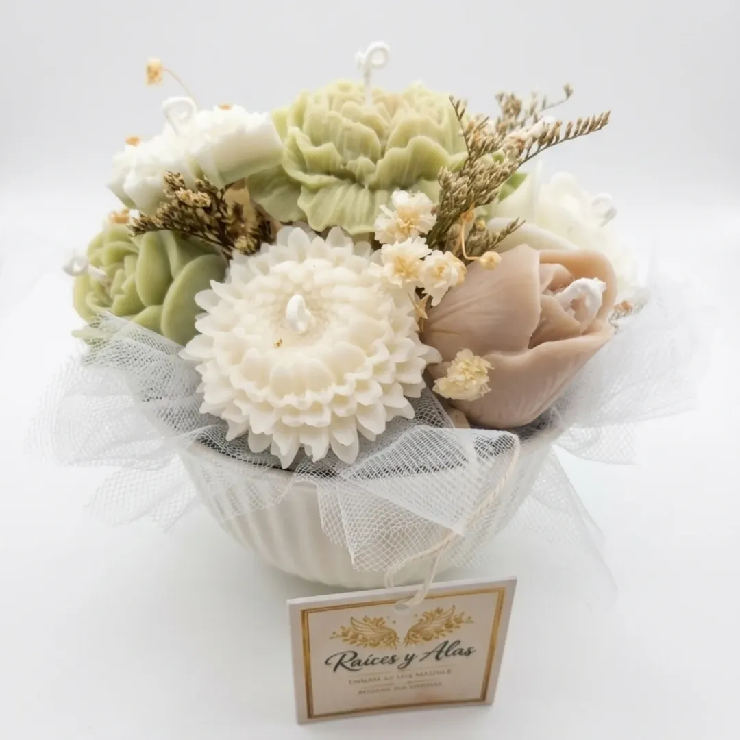 Ramo Raíz Serena — flores de vela artesanal