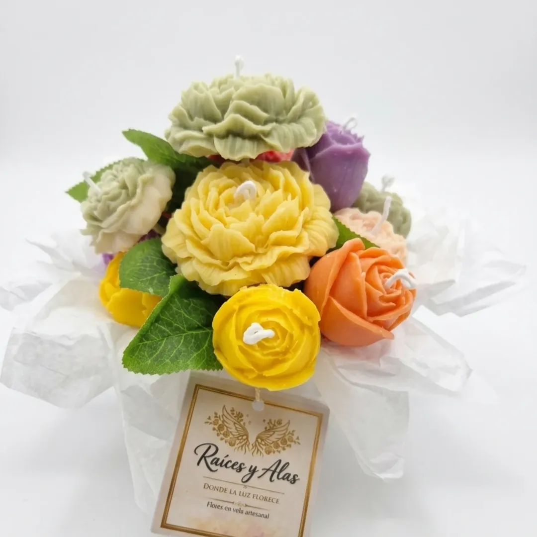 Ramo Sol Interior — flores de vela artesanal